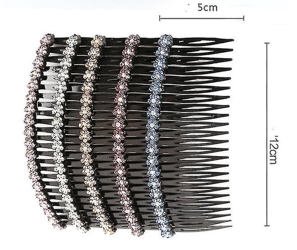 5 stk hårkamklemme for damejenter hårkammer rhinestone hår sidekammer