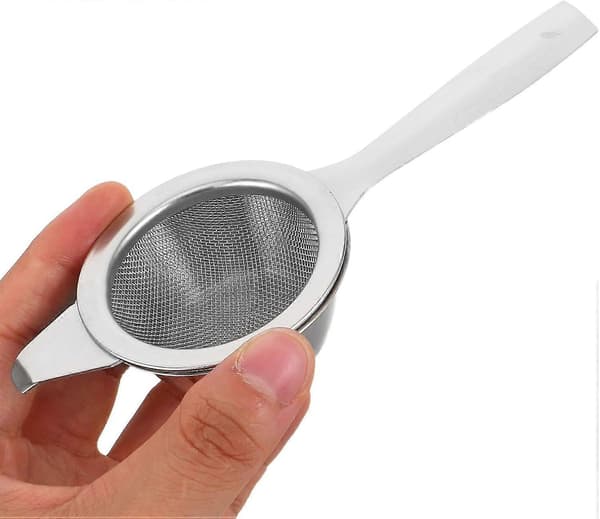 Stainless Steel Tea Strainer with Long Handle and Drip Bowl, Fine Mesh Tea Infuser for Loose Leaf Tea