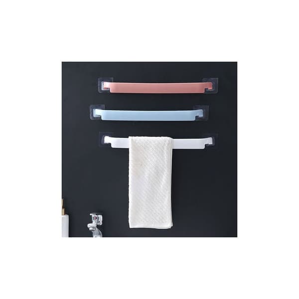 Wall-Mounted Towel Rack Without Drilling (3 pcs, White+Blue+Pink)