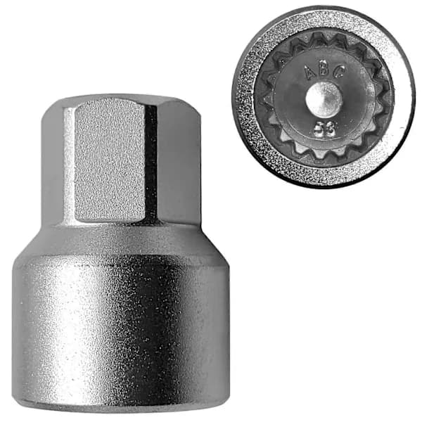 Wheel Nut Lock Key Replacement for Porsche, 53 Thick-Walled Wheel Nut Lock Adapter, Wheel Anti-Theft Lock Nut Removal Tool MK6579