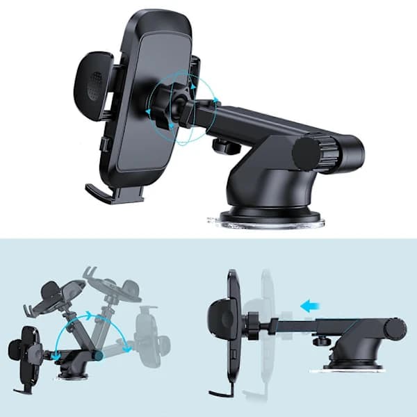 360° Rotating Phone Holder Super Stable & Anti-Shake Car Mobile Stable Mount for Car Dashboard Windshield Air Vent