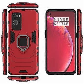 Compatible for OnePlus 9 Pro 2 in 1 Cool Guard PC + TPU Hybrid Phone Case with Kickstand (Red)