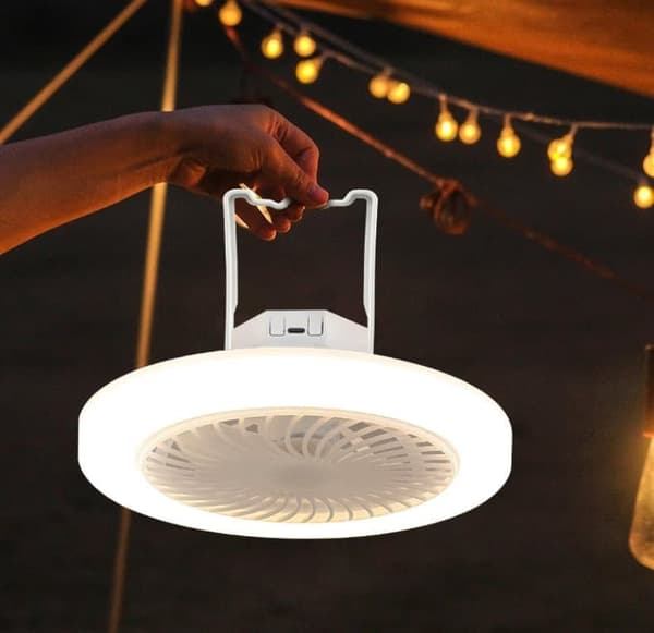 Portable Camping Fan with LED Light