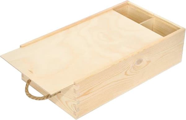Trævinæske umalet - Creative Deco - 2 flasker - 35 x 21 x 11 cm
