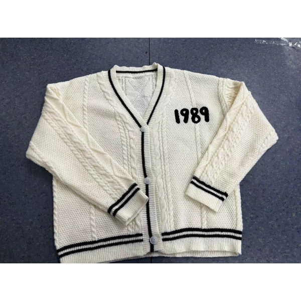 1989 Taylor's Version Cardigan Seagull Broderad Taylor Swift stickad tröja Julklappar Beige S