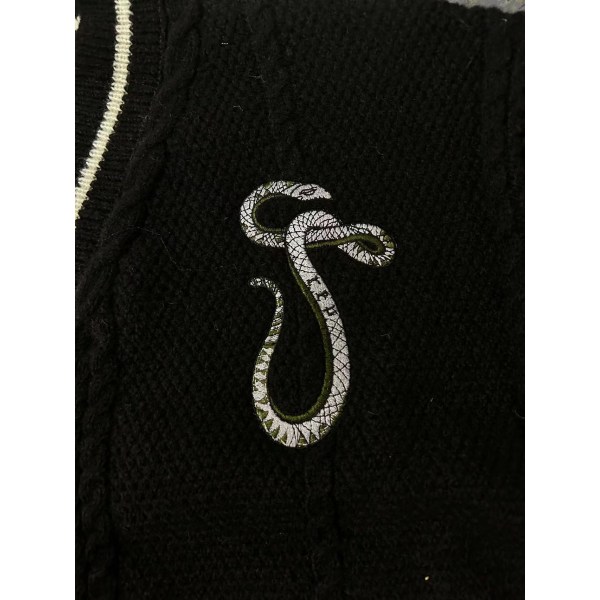 Rykte Taylor Black Cardigan The Eras Tour Stickad kofta tröja Ormmönster Swiftie Xmas Gift Black M