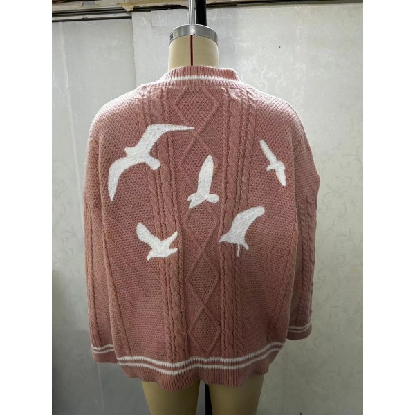 1989 Taylor's Version Cardigan Seagull Broderad Taylor Swift stickad tröja Julklappar Pink L