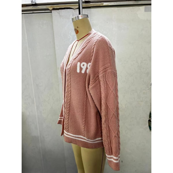 1989 Taylor's Version Cardigan Seagull Broderad Taylor Swift stickad tröja Julklappar Pink M