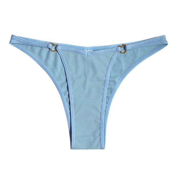5-pack ribbad sexiga underkläder stringtrosor för kvinnor G-string Underkläder Trosor Sömlösa Dam Låg midja Hjärta Metall Spänne Dam Trosor L