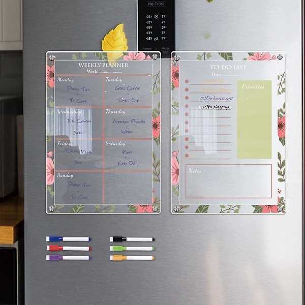 Magnetisk Veckoplaneringstavla Whiteboard Kylskåpsmagnet Daglig Meddelandetavla Schematavla C C 8