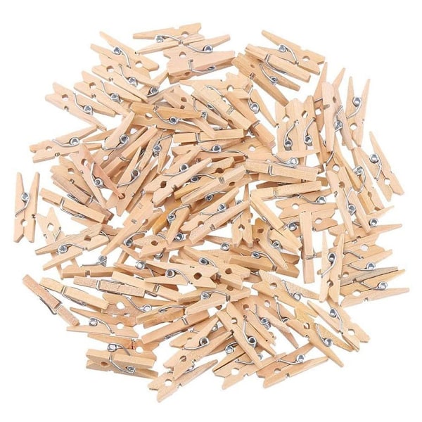 100-pak - Mini Tøjpinde Træ - (2,5 cm) Træ Tree Träd