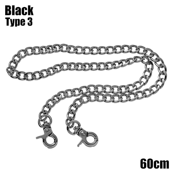 Väskkedja axelremsväska SVART 60 CMTYP 3 TYP 3 - lager Svart 60 cmType 3-Type 3 Black