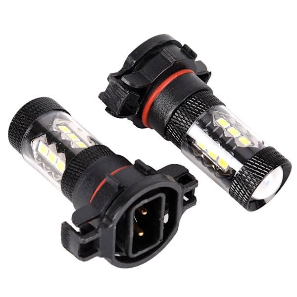 2x PSX24W H16 5202 Super Hvit 160W LED 144 SMD Pære Tåkelys