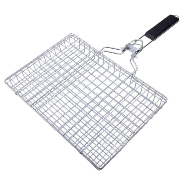 Grillkurv, stor foldbar grillkurv, grillkurv i rustfrit stål