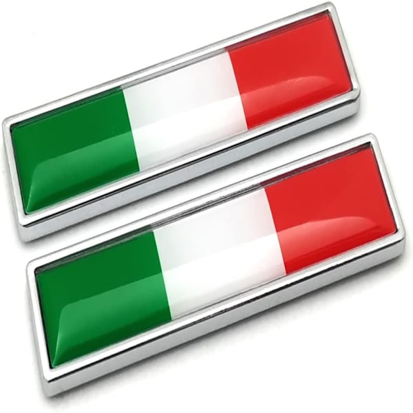 2 STK. Italiensk Italien Flag Emblem Bilmærkater Tricolor Bil