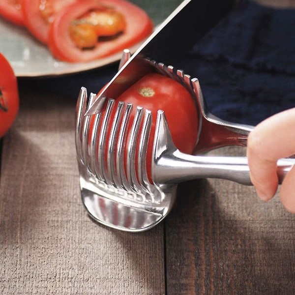 Tomatskive, Sitronskive, Multifunksjonelt verktøy for Fruktskive, Håndholdt Rund Frukttang, Løkholder, Grønnsakskutter