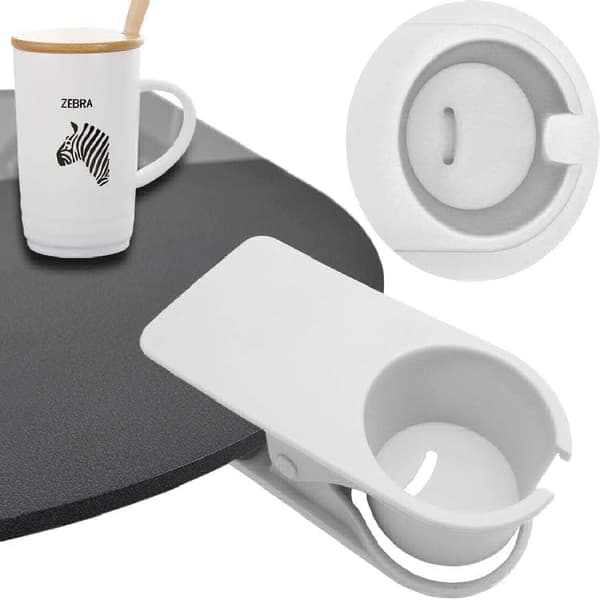 Kopholder til bord og skrivebord, hvid
