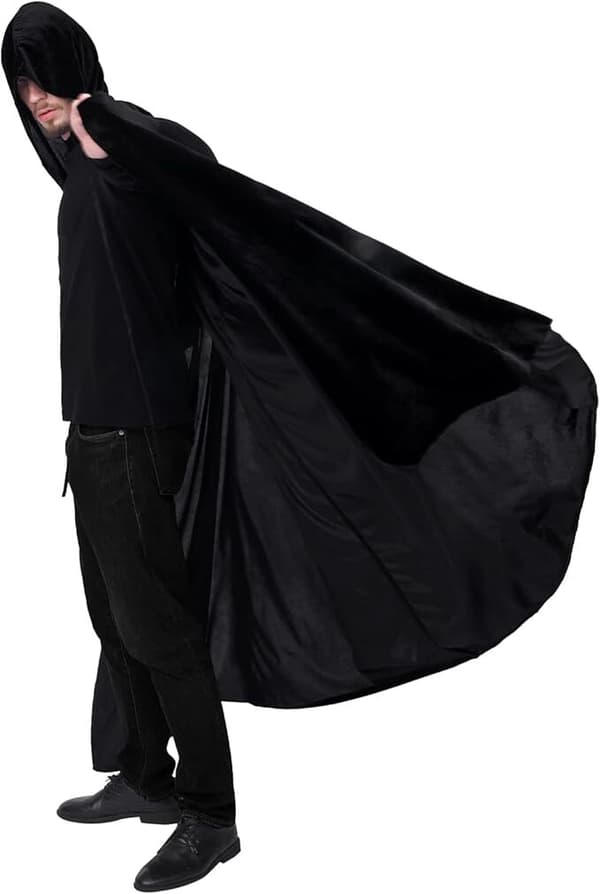 Unisex Hættekape, Halloween Kappe til Cosplay sort black 70cm without hat