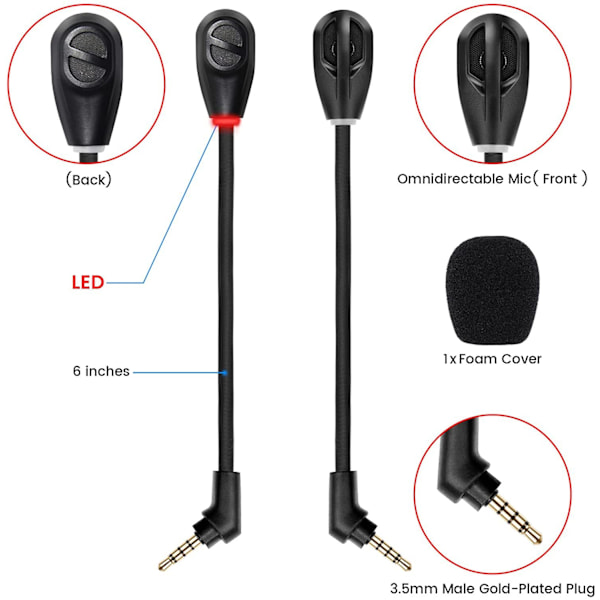 Erstatningsmikrofon for Kingston HyperX Cloud Flight/Flight S