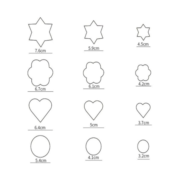 12 stk. Bageudstyr, Bageforme, Kageudstikkere, Peberkageforme Silver Silver