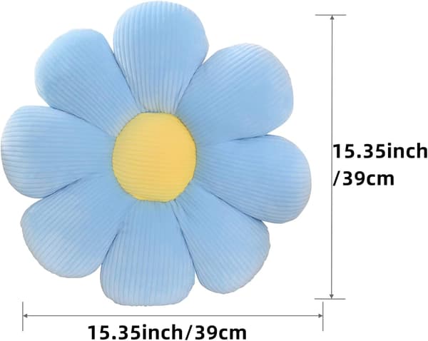 2 blomsterputer (39 cm, hvit+blå) - Blå og hvit tusenfryd