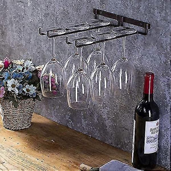 Set med 2 glashållare hängande glasställ för vinglas, ölglas - 30cm