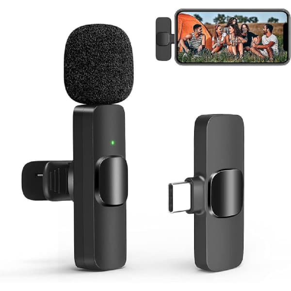 Trådlös Lavalier-mikrofon USB-C, Trådlös Lavalier-mikrofon för Android för Tiktok, Youtube, Vlogg