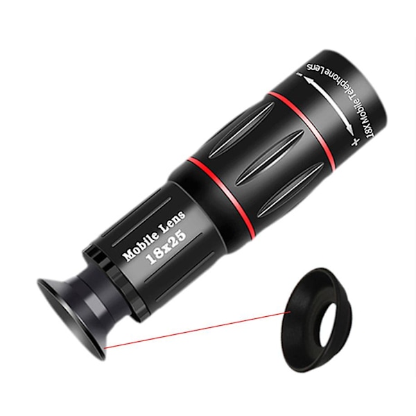 Universal 18x Clip-on Telefoto Teleskop Kamera Mobiltelefon Zoomlinse Til iPhone X/8 7 (FMY)