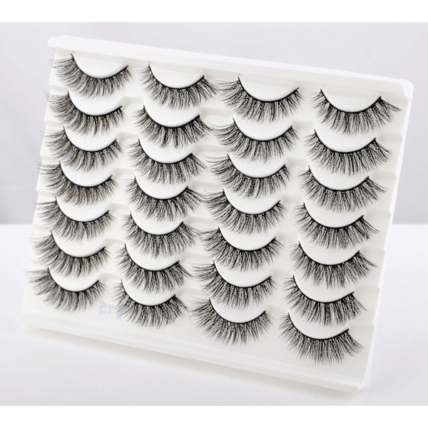 Falska ögonfransar Cat Eyes Wispy Naturliga Faux Mink Lashes 14-pack Lätt Volym Korta Falska Ögonfransar Multipack ida