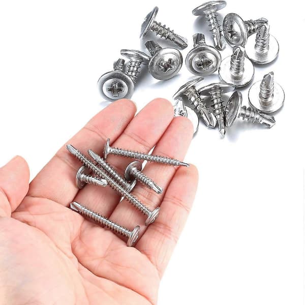 Selvborende skruer, 210 stk selvborende skruer med panhode, selvborende skruesett i rustfritt stål M4.2*50mm/38mm/30mm