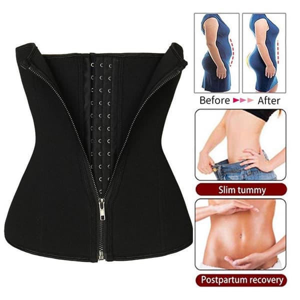 Saunabelte for vekttap Neopren midjetrener kroppsformer blackL L
