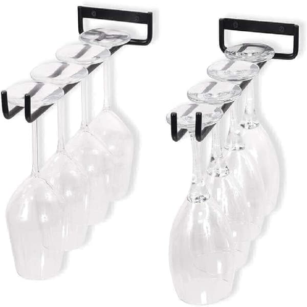 Ophængt glasholder - Vinglasholder med skinner til 4 glas