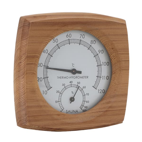 2-i-1 Inomhus Trä Termo-Hygrometer Termometer Hygrometer Bastutillbehör