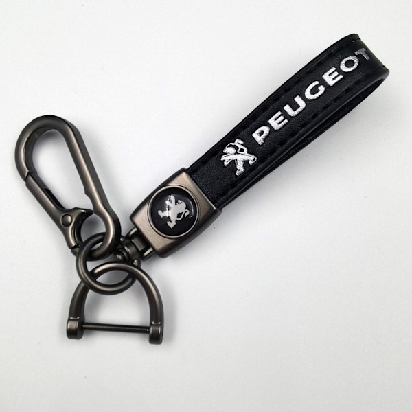 Bil Læder Cykel Nøglering Metal Finish | Kraftig Nøglering | Nøglering Og Krog Montering Gun Farve Hardware Peugeot Gun Color Hardware