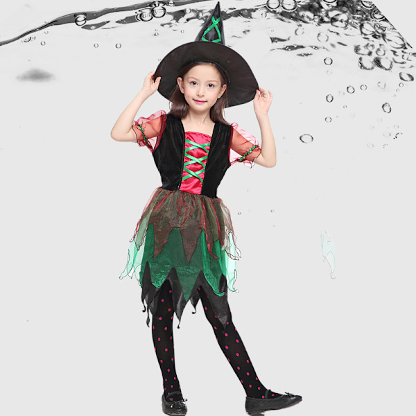 Tjejhäxa Kostym 100-150cm för Halloween Cosplay och Uppträdande 150cm Witch