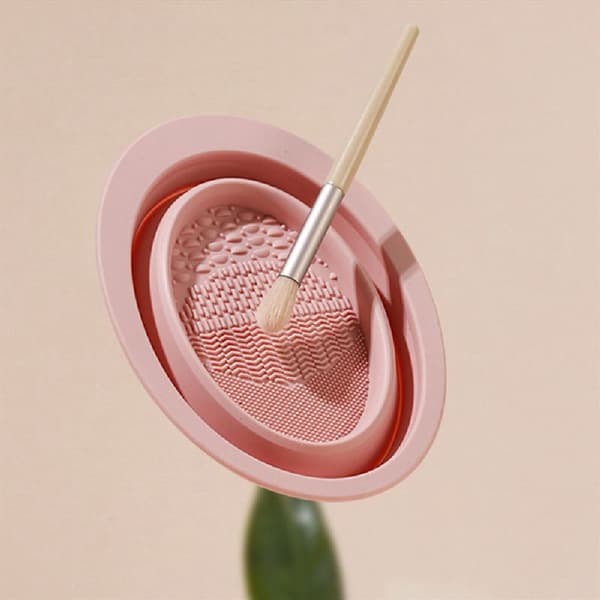 TECHNIQUE PRO SAMMENKLAPPELIG SILIKONE MAKEUPBØRSTE RENSEBAKKE - NUDE ROSE
