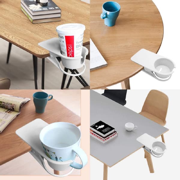 Koppholder for bord og skrivebord, hvit