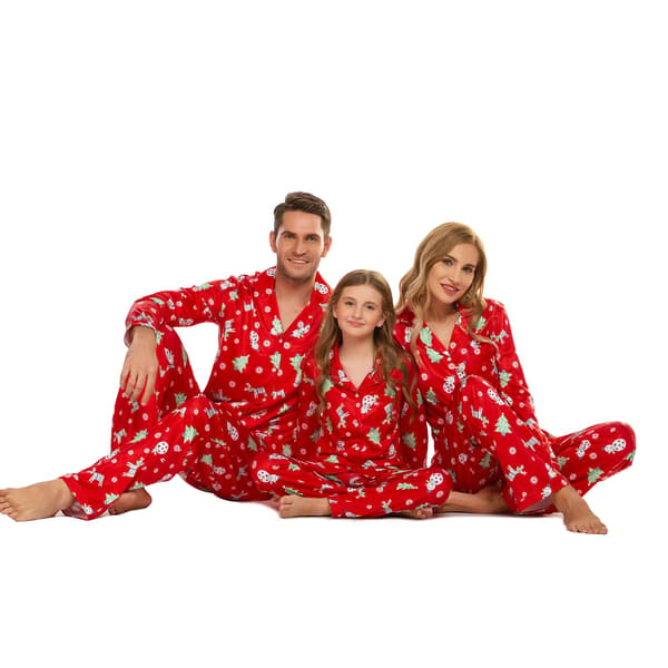 Familiepyjamas til jul - Matchende julepyjamas sett Mor rød Mother red L