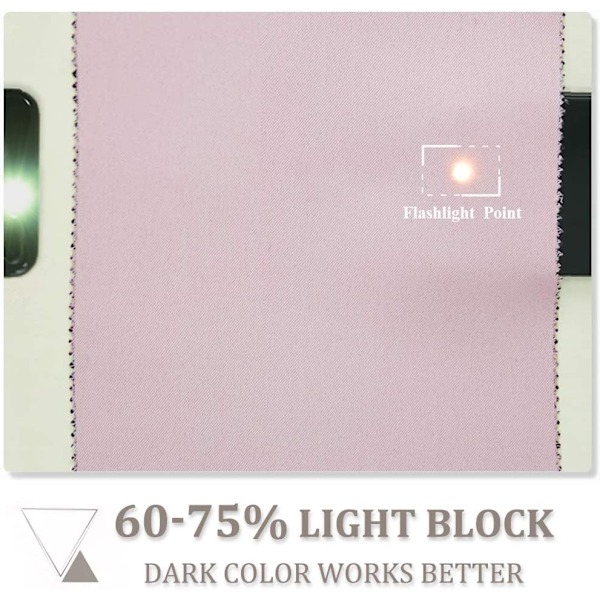 2 stk. blendingsgardiner (Rosa 132*45cm)