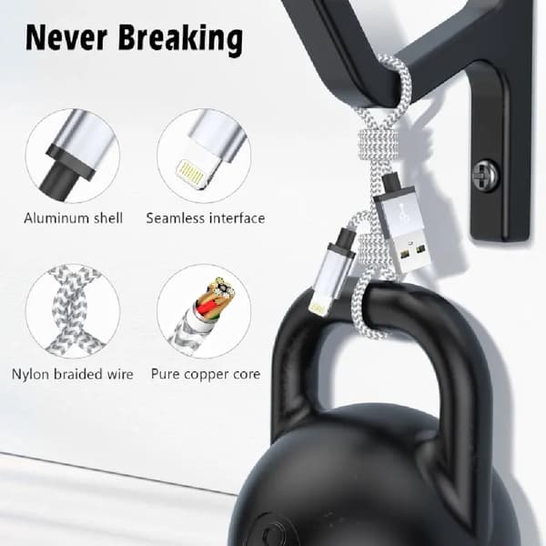 2-pack ultralång snabbladdande USB-kabel för iPhone 14 8 7 Plus 13 12 11 Pro Max XS XR 3A USB-laddare datakabel flätad kabel 2st 2ST 3m 2PCS