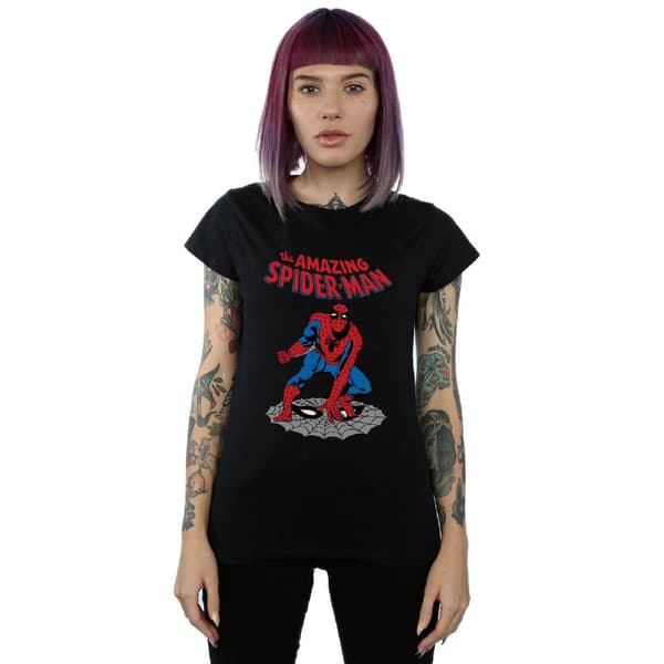 Marvel Dame The Amazing Spider-Man Bomulds T-shirt M Sort Black M