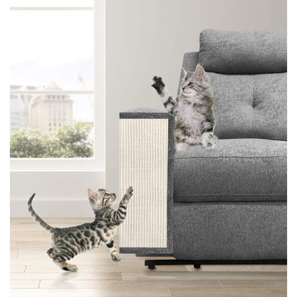 Katt Klø Matte Sofa Beskytter - Naturlig Sisal Møbelbeskytter Kløepute for Katter - Klø Matte for Seng, Stol sjx