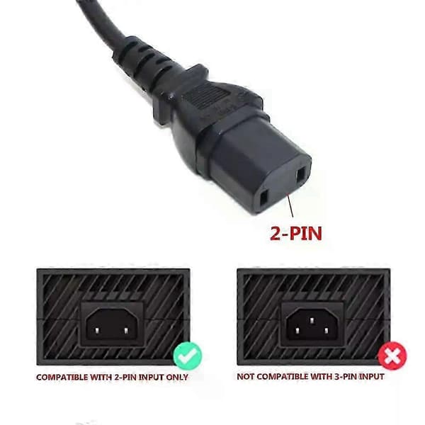 Universell 2-pinners hannplugg til IEC320 C17 hunadapter AC-strømkabel for PS4 Pro EU/US Standard Pow