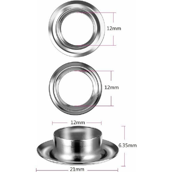 Maljesett 12 mm metallmaljesett 100 sett maljesett maljer