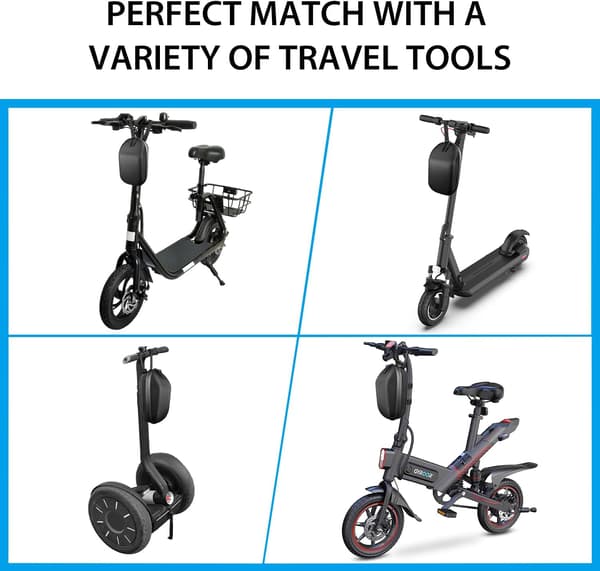 Cykel Tasker E-Bike Tasker E-Scooter Styr Taske Stor Kapacitet Holdbar Vandtæt EVA Opbevaringstaske Sort