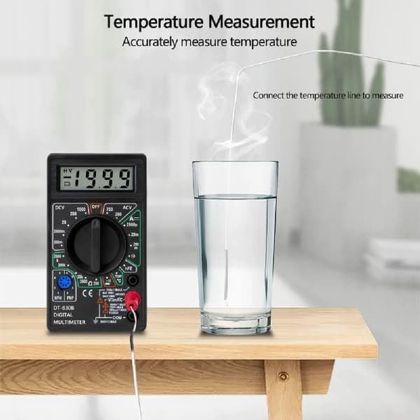 Multifunksjonelt bærbart multimeter for bil- og apparatproblemer, digitalt multimeter med isolerte sklisikre testledninger, kompakt design og