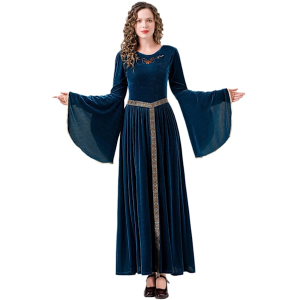 Voksen Dame Klassisk Grøn Elegant Hexe Kostume til Halloween & Hat Boguge Outfit XL