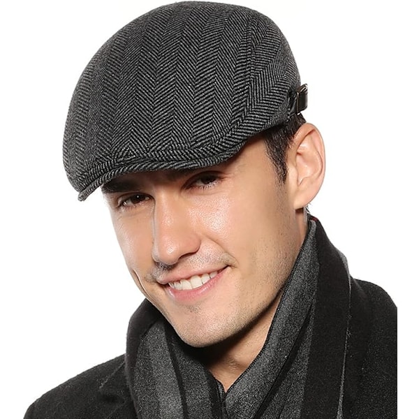 Toppet Caps Menn Beret Menn Vinter Varmt Caps Newsboy Flat