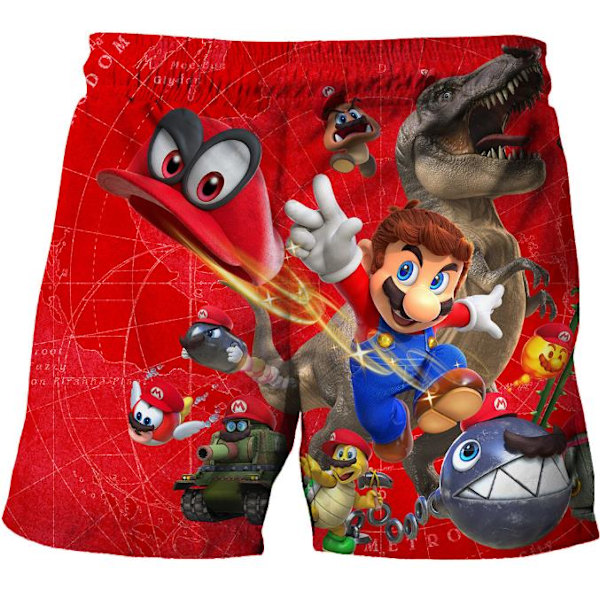 Pojkar 3D Super Mario Bro Baddräkter Poolkläder Sommar För Barn 5-10 År D D 130cm