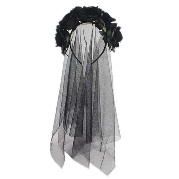 Roseblomstslør Halloween Kostume Hårbånd De Sorte KLB